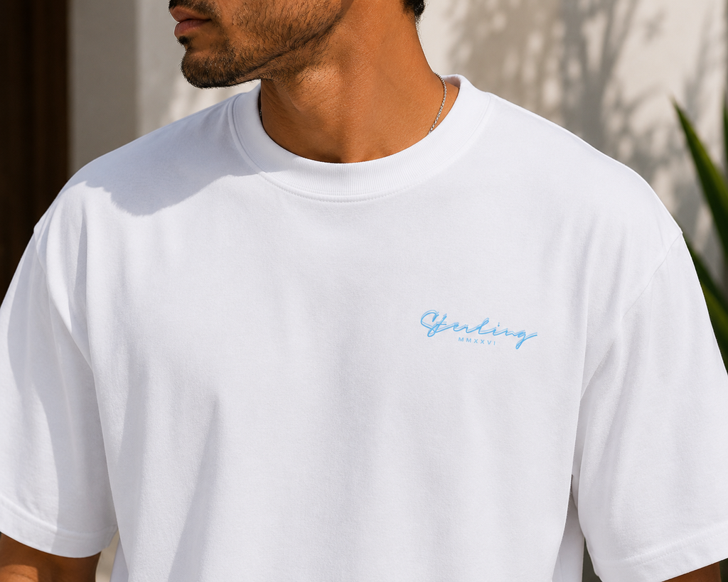 Sterling Blue Echo Tee - White