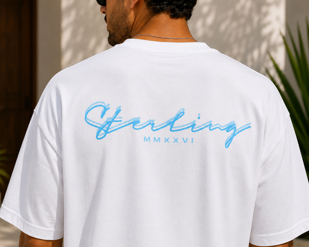 Sterling Blue Echo Tee - White