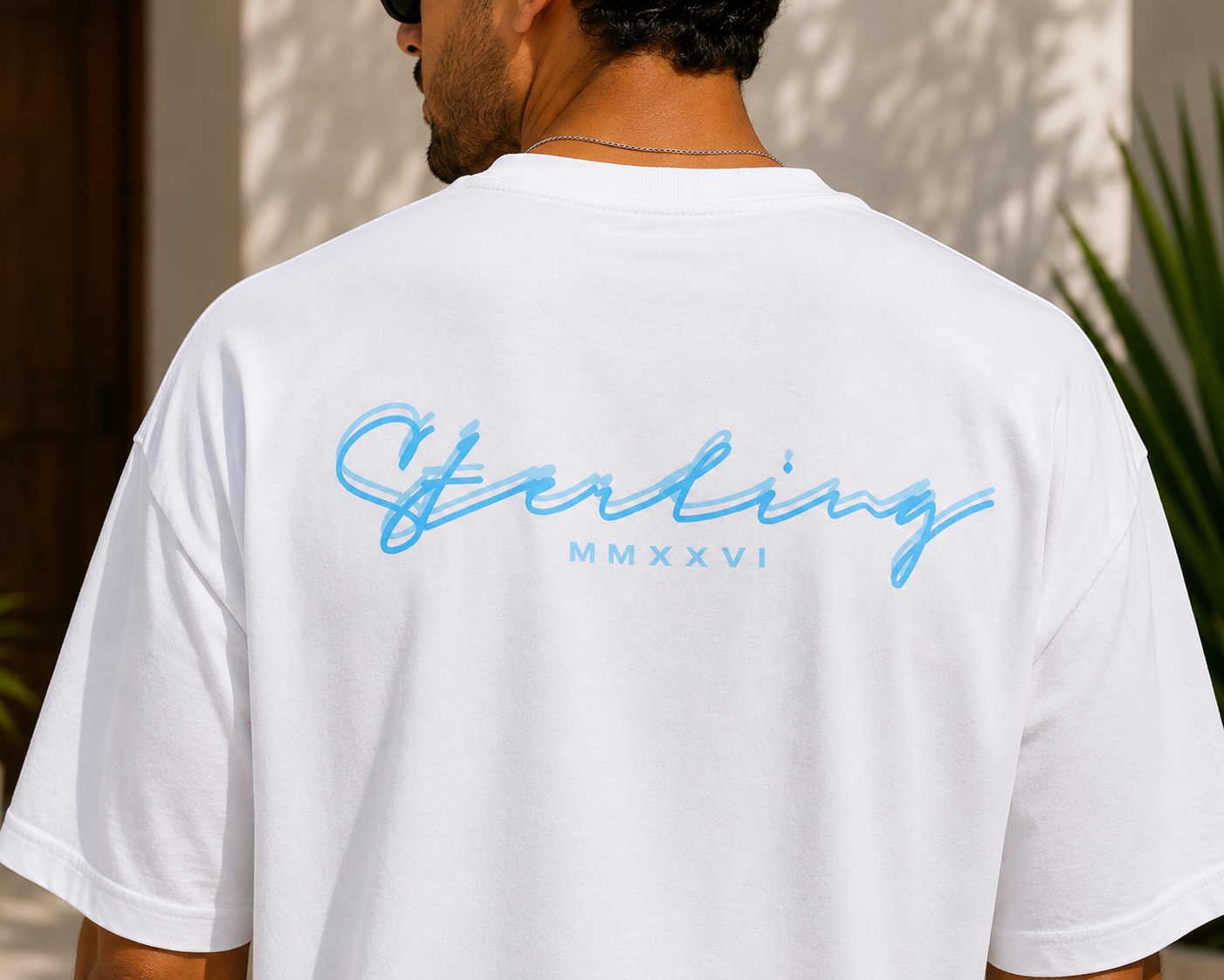 Sterling Blue Echo Tee - White